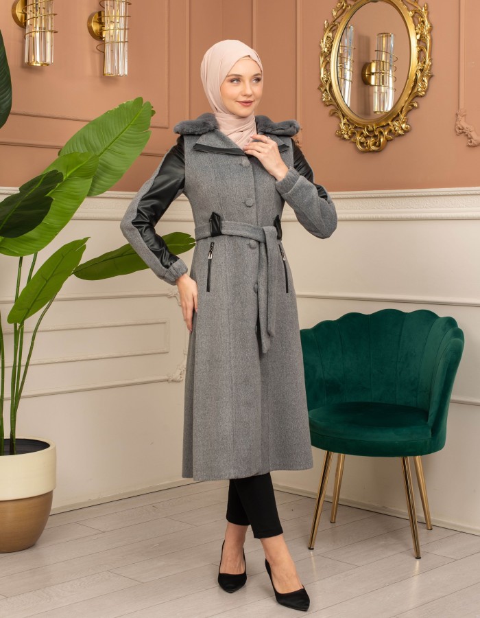 Trench Coat Wool Mohair Code 1364 - Grau