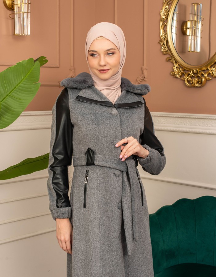 Trench Coat Wool Mohair Code 1364 - Grau