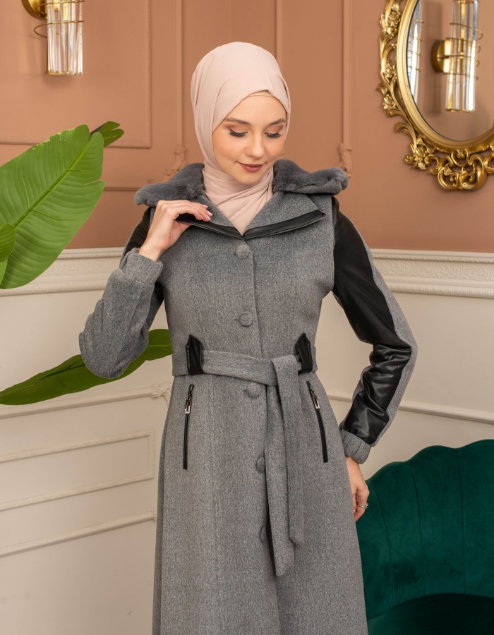 Trench Coat Wool Mohair Code 1364 - Grau