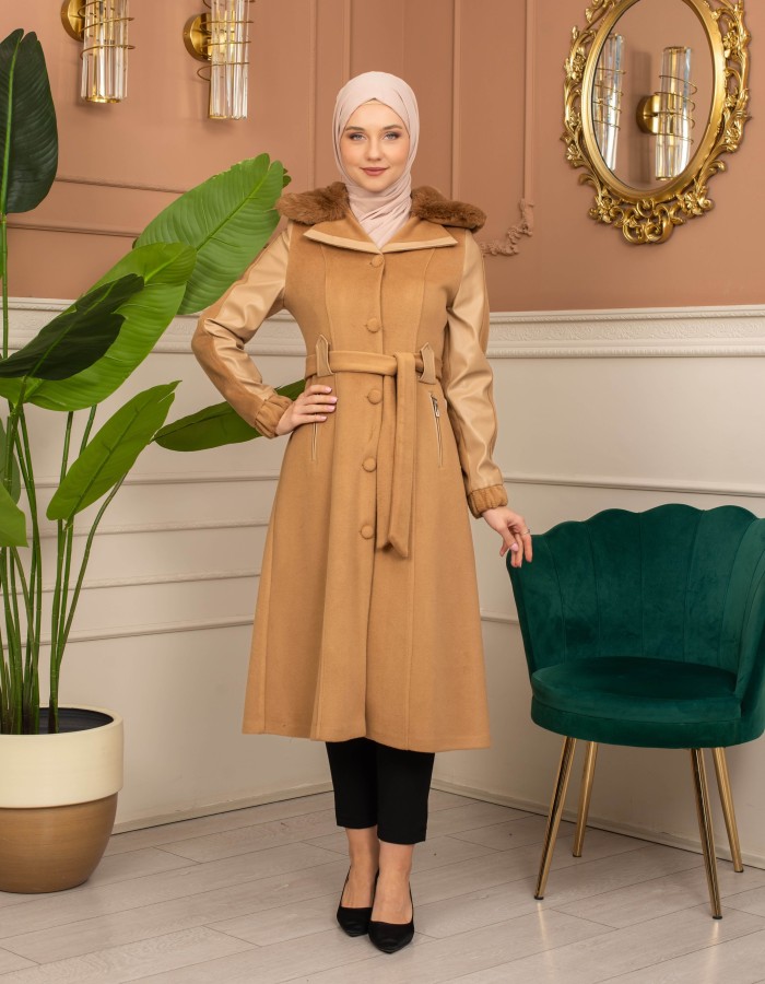 Trench Coat Wool Mohair Code 1364 - Tabak