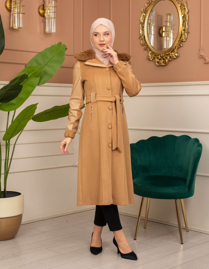 Trench Coat Wool Mohair Code 1364 - Tabak