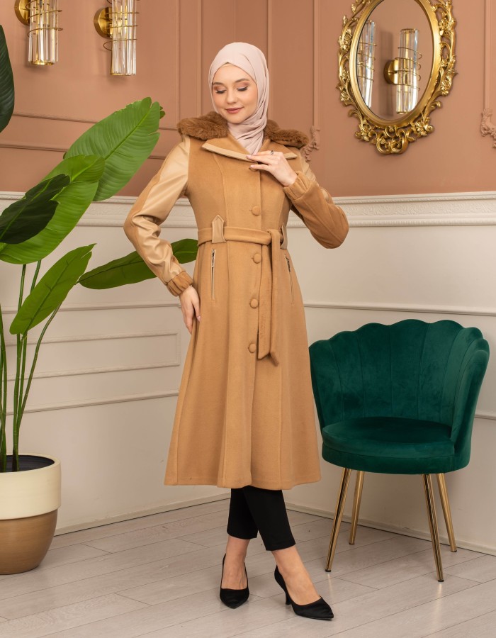 Trench Coat Wool Mohair Code 1364 - Tabak