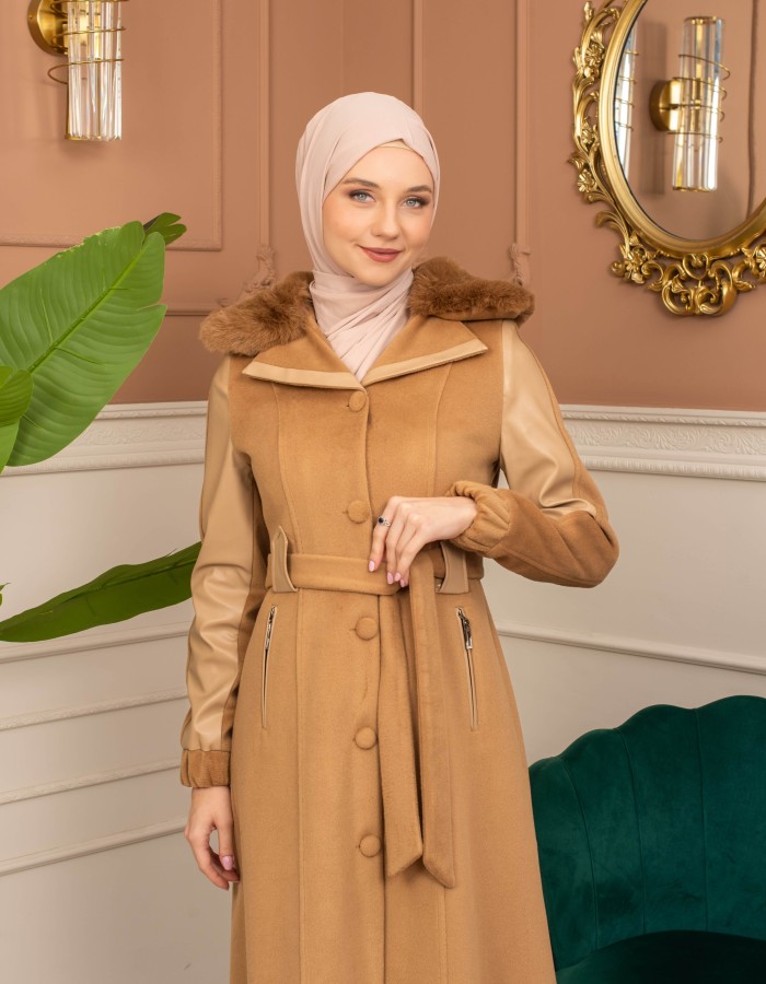 Trench Coat Wool Mohair Code 1364 - Tabak