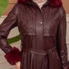 Trench Coat with Treated Leather Code 1365 - burgundy