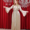 Soft Velvet Korean Caftan - 4119 - beige