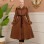 Luxury Suede Trench Coat Lined with Rabbit Fur 1366 - tan