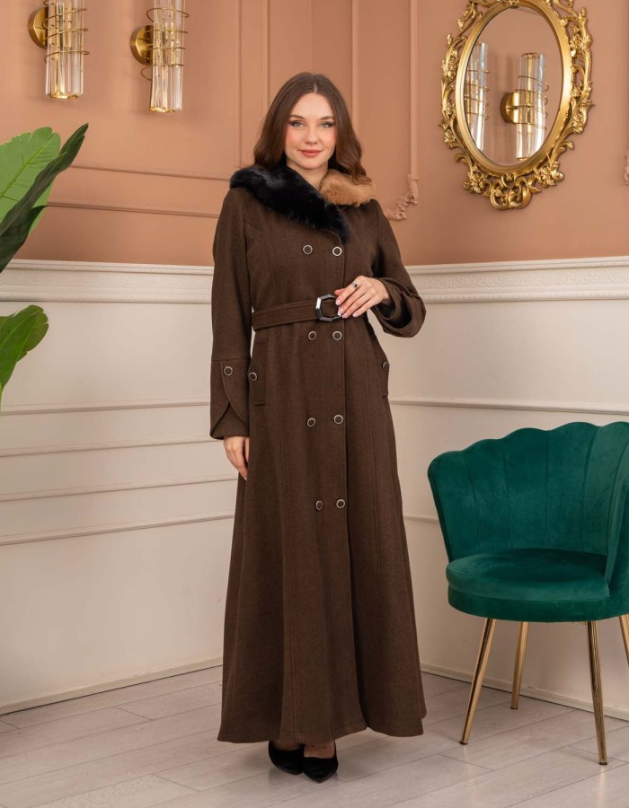 Women’s Winter Wool Coat 1370  - Braun