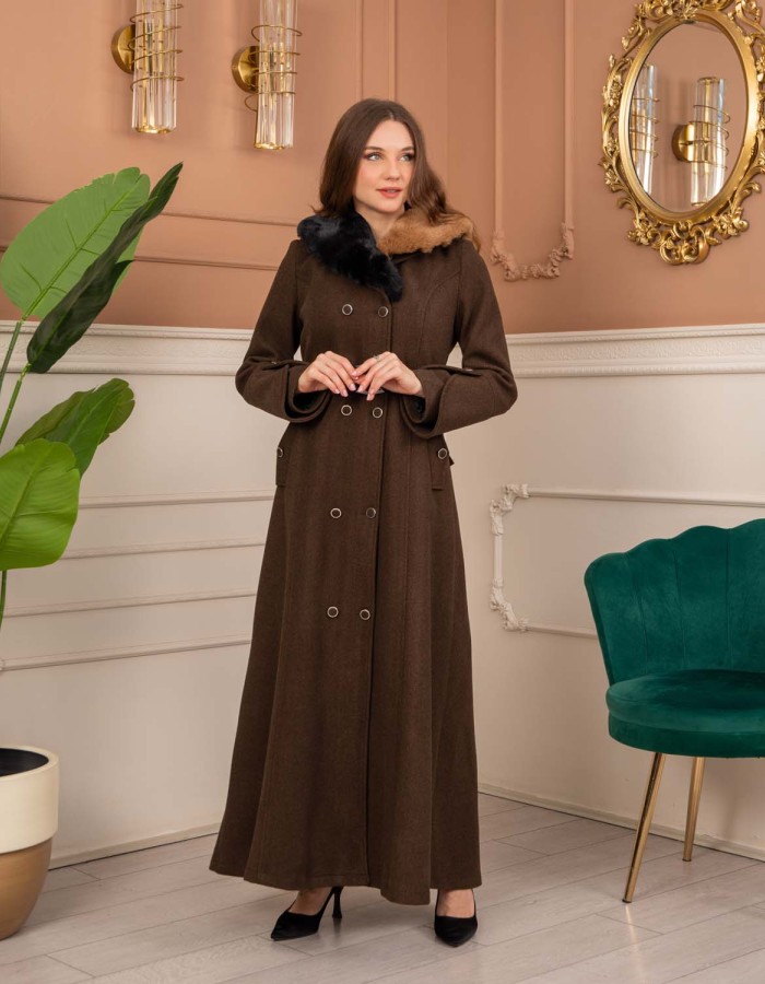 Women’s Winter Wool Coat 1370  - Braun