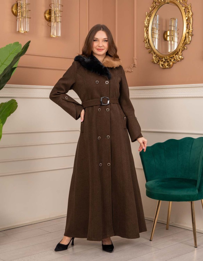 Women’s Winter Wool Coat 1370  - Braun