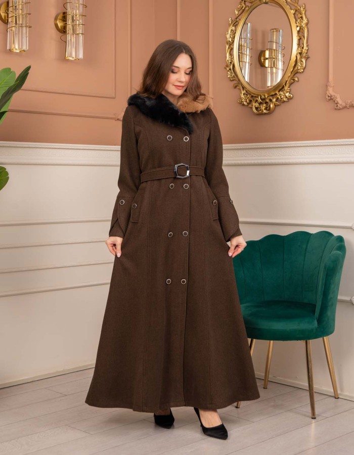 Women’s Winter Wool Coat 1370  - Braun