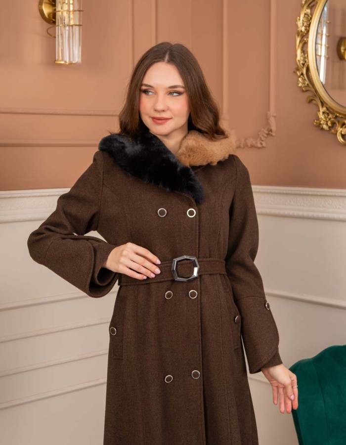 Women’s Winter Wool Coat 1370  - Braun
