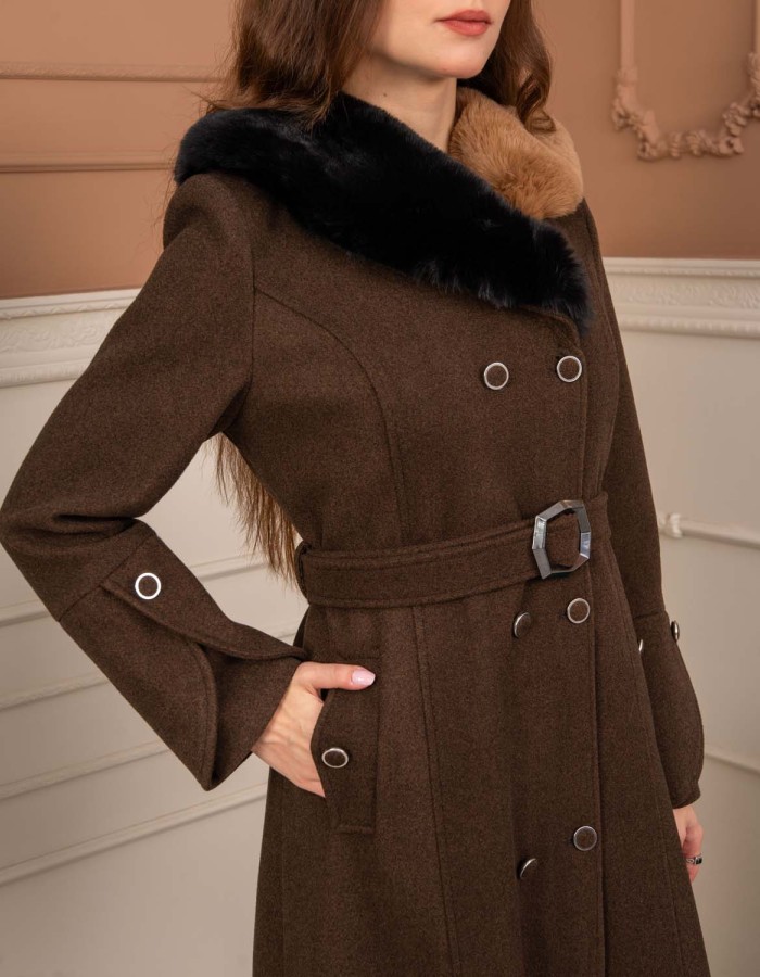 Women’s Winter Wool Coat 1370  - Braun