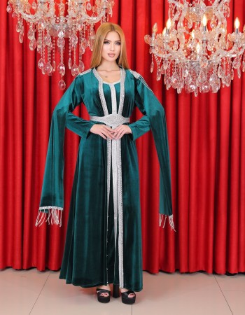 Königlicher Zweiteiliger Samt-Kaftan 4121 - Khaki