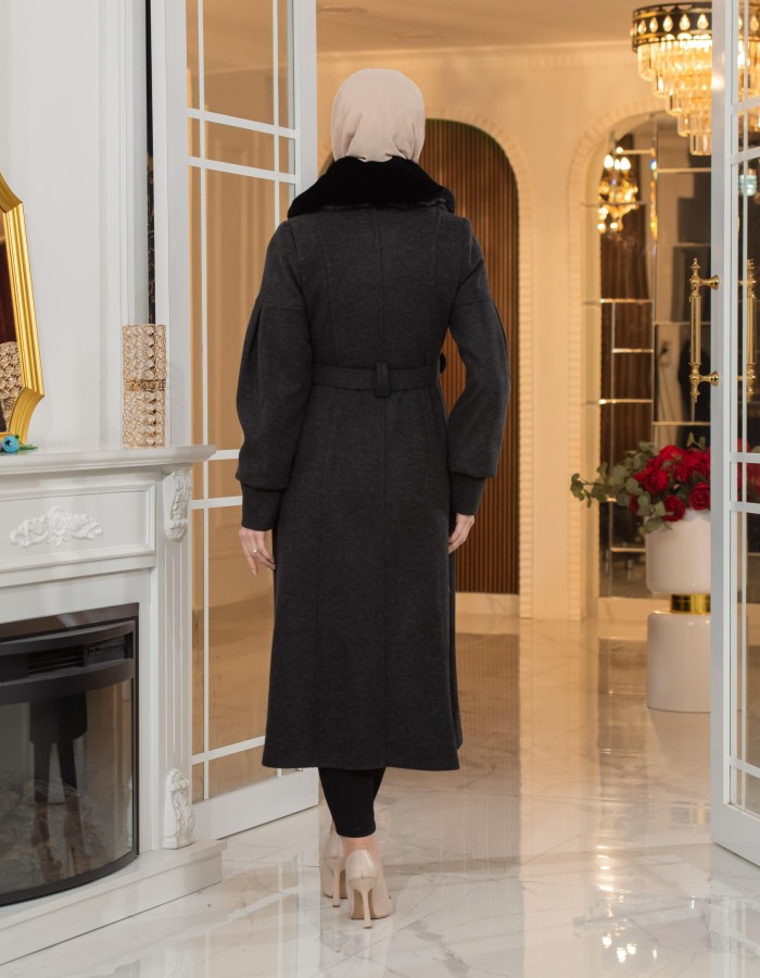 Womens Mohair Wool Trench Coat 