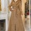 Long Suede Winter Coat with Fur Collar & Zipper 1390 - ivory