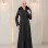 Soft Textured Long Winter Coat with Fur Collar & Zipper 1393 - Anthracite