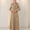 1393 مانطو جوخ ياقة مدورة - beige