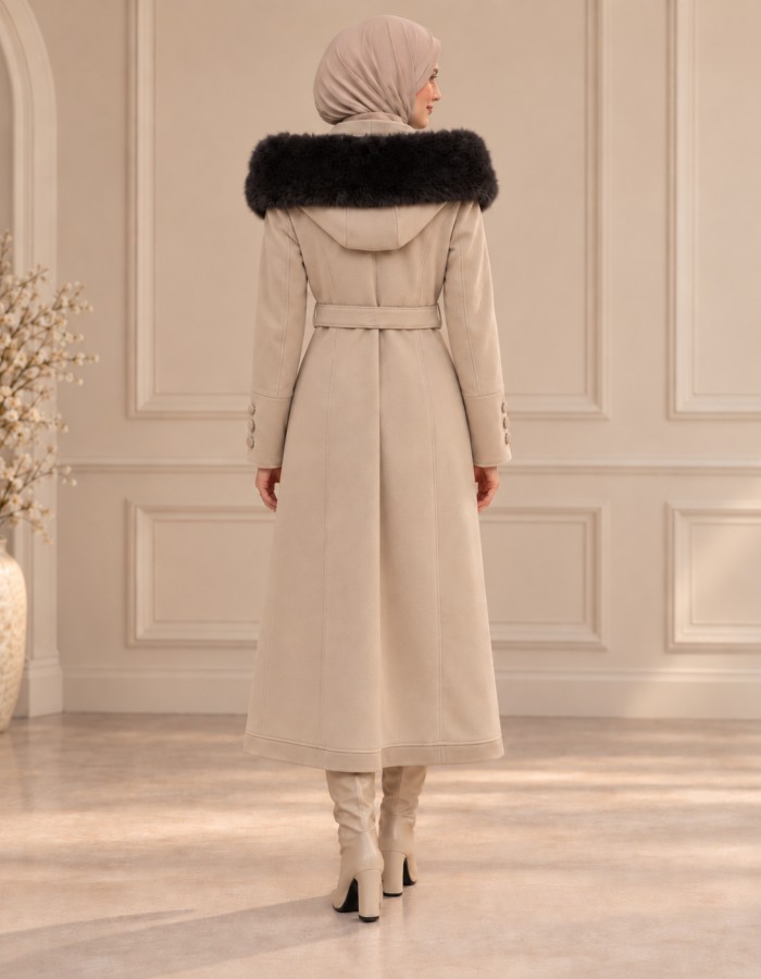 1397 ترانشكوت ميدي جو كبيشون  - Beige