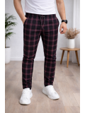 Men's Plaid Slim Fit Drawstring Trousers 2009 - black