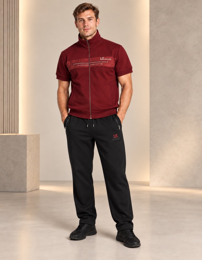 2200  بيجاما رجالي LS LEGAND - burgundy