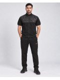 Men’s sporty pyjama set with zip and subtle print 2201 - black