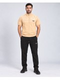 Men’s sporty pyjama set with zip and subtle print 2201 - beige