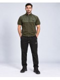 Men’s sporty pyjama set with zip and subtle print 2201 - khaki