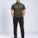 Sportliche Herren-Pyjama mit Reißverschluss und schlichtem Print 2201 - Khaki