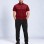 Men’s sporty pyjama set with zip and subtle print 2201 - burgundy