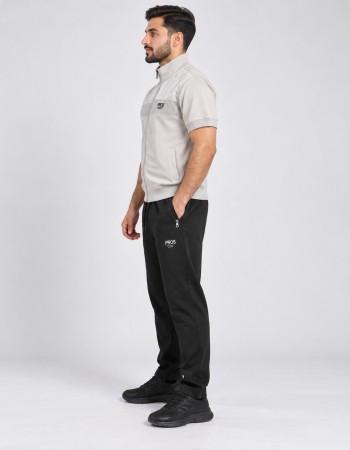 Sportliche Herren-Pyjama mit Reißverschluss und schlichtem Print 2201 - Grau