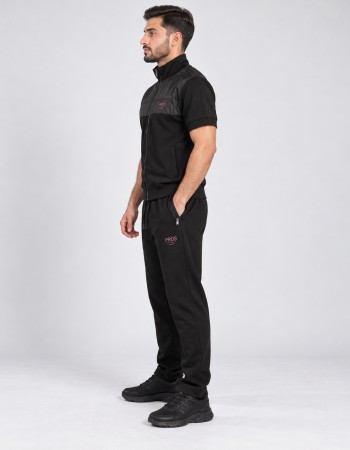 Men’s sporty pyjama set with zip and subtle print 2201 - black