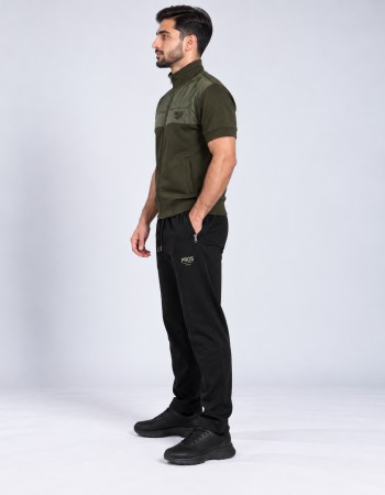 Men’s sporty pyjama set with zip and subtle print 2201 - khaki
