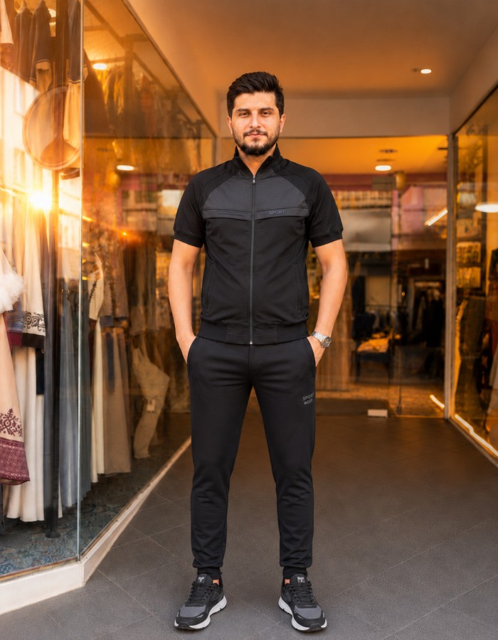 2202  بيجاما رجالي SPORT - Schwarz