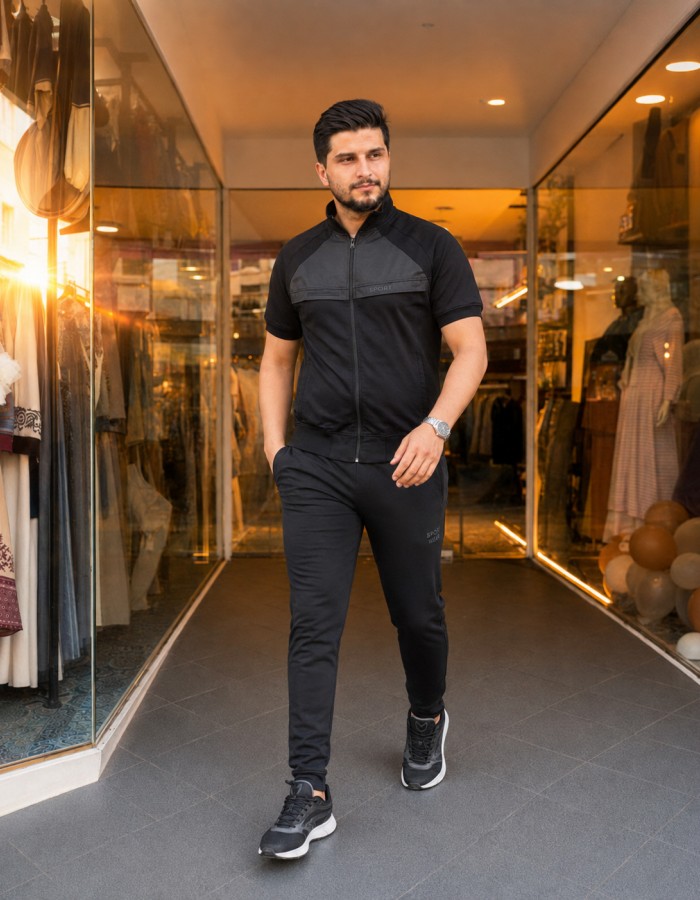 2202  بيجاما رجالي SPORT - Schwarz