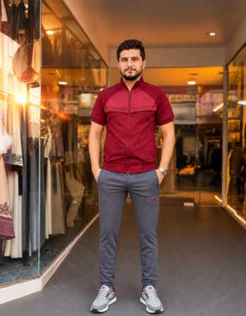 2202  بيجاما رجالي SPORT - burgundy