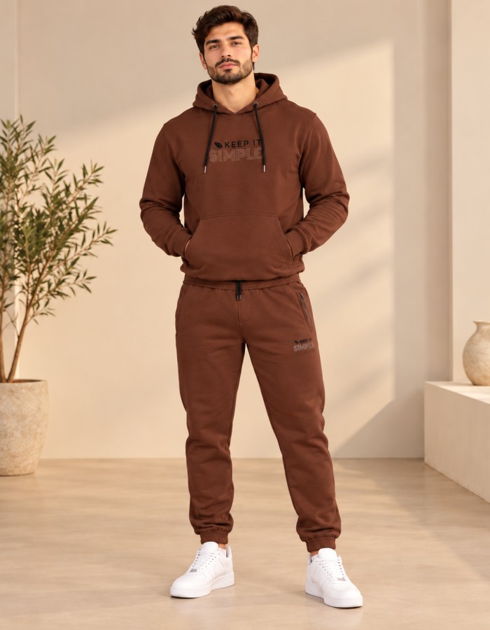 2217 بيجمة رجالي  - brown