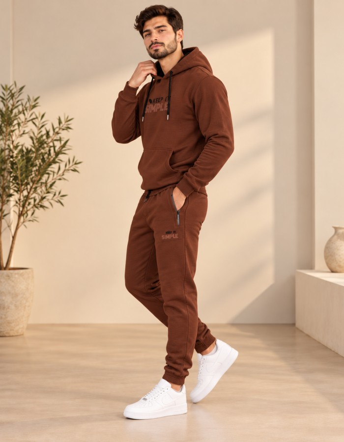 2217 بيجمة رجالي  - brown