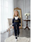 Mädchen Winter Sport-Strickset RUN 3109 - Dunkelblau
