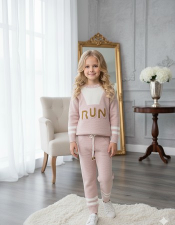 Mädchen Winter Sport-Strickset RUN 3109 - Rosa