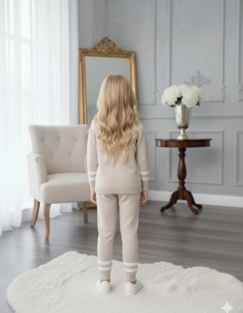 Mädchen Winter Sport-Strickset RUN 3109 - Beige