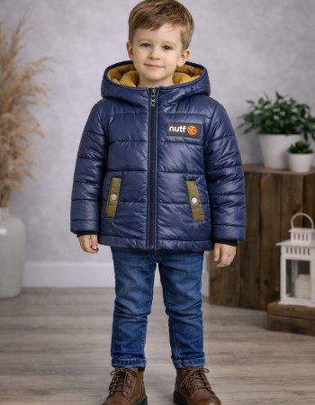 Wetterfeste Jungenjacke mit warmem Fellfutter 5003 - Dunkelblau