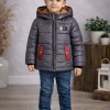 Wetterfeste Jungenjacke mit warmem Fellfutter 5003 - Grau