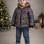 Boys' Red Fur-Lined Rain Jacket with Black Details 5004 - gray