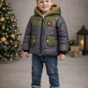 Boys' Fur-Lined Rain Jacket 5005 - gray