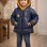 Dunkelblaue Jungen-Regenjacke mit Fellfutter 5006 - Dunkelblau