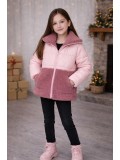 Mädchen Winterjacke mit Teddyfell-Besatz 5011  - Rosa