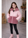 Mädchen Winterjacke mit Teddyfell-Besatz 5011  - Rosa