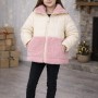 Girls' Winter Jacket with Faux Fur Detail 5011  - white
