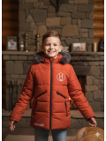 Winterjacke für Kinder mit weichem Plüschfutter 5107 - Ziegelrot