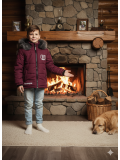 Winterjacke für Kinder mit weichem Plüschfutter 5107 - Bordeaux